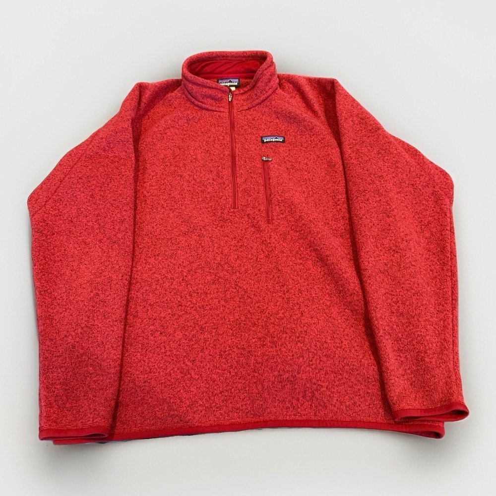 Patagonia Better Sweater Jacket Men Size XL Red 1/4 Zip Pullover Fleece Hiking